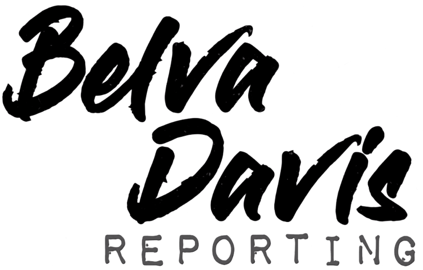 'Belva Davis Reporting' written in black font