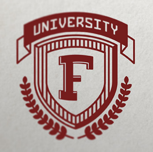 A red logo of Fail University.