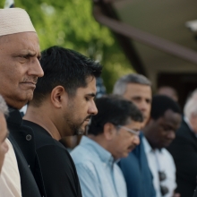 Victoria Islamic Center members gather for the groundbreaking ceremony for their new mosque, in episode two of A Town Called Victoria.