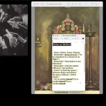 Screenshot of a black screen and two Mac images. There is a textbox with written statements.