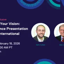 Dark blue background with multicolor circles. Protecting Your Vision: Film Insurance Presentation with HUB International, February 18, 2026, 9am