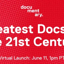 Event flyer for upcoming IDA virtual event. Greatest Docs of the 21st century 