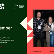 Last Call: An IDA Member Party. Green and red flyer with white and red text. image: Getting Real '24 attendees