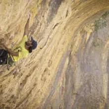 Tawfiq climbing in Palestine