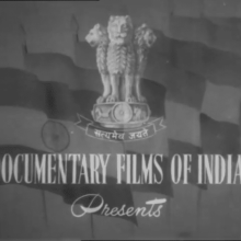 Black-and-white screengrab from a film produced by India's Films Division. It reads "Documentary Films of India Presents."