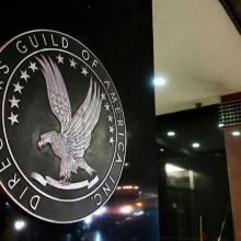 The DGA emblem at its New York office entrance. Photo by DCStockPhotography/Shutterstock.