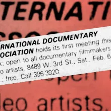 Newspaper clipping advertising the first meeting of IDA