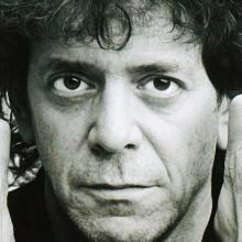 A closeup of Lou Reed from 'Lou Reed: Rock and Roll Heart', a deft illustration of Lou Reed's astonishing and far-reaching influence on rock music.