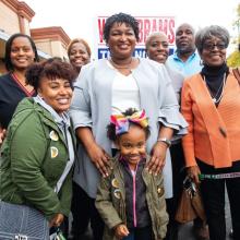 Georguia gubernatorial candidate Stacey Abrams with supporters