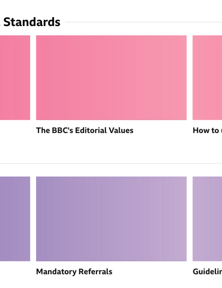 Screenshot of the online version of the BBC editorial guidelines 2025