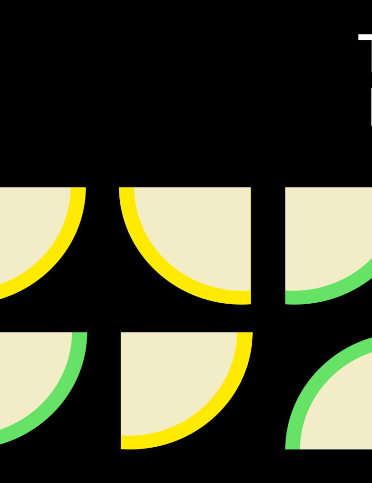 Black graphic with beige slices with red, yellow or green trim that reads "ITVS Incubator Fund" and "Ten New Projects"